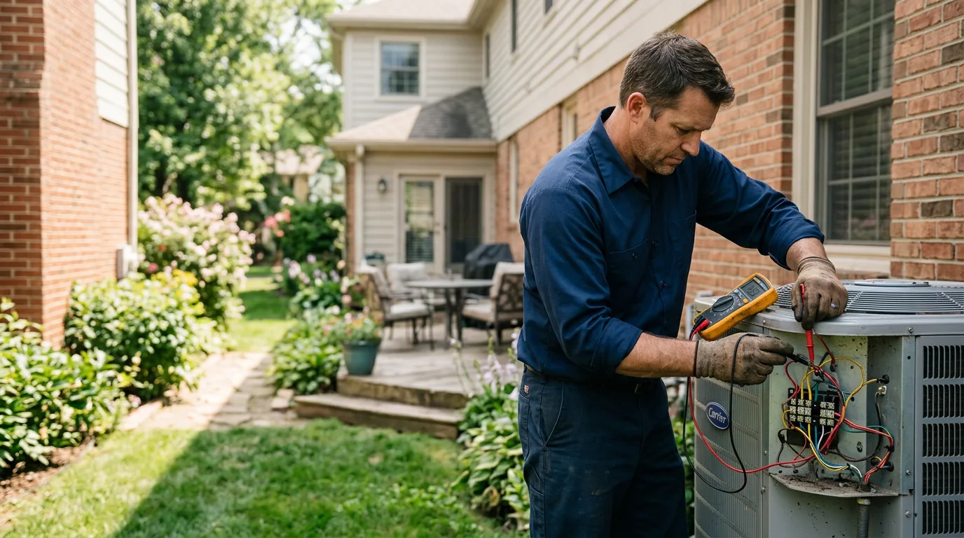 HVAC technician working near Newcastle, TX